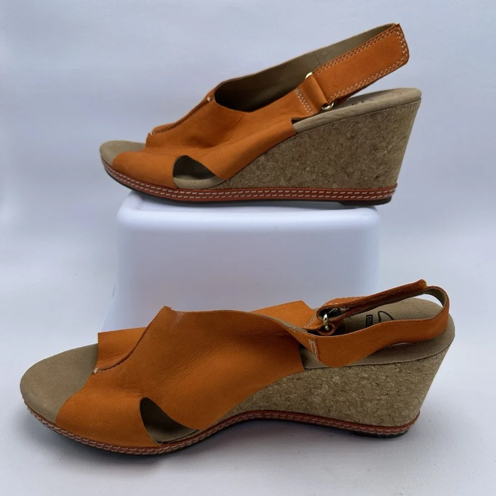 Clarks Orange Wedge Sandals